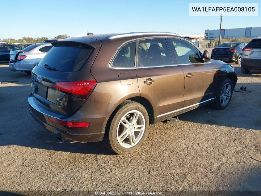 2014 Audi Q5 2.0T Premium VIN: WA1LFAFP6EA008105 Lot: 40852367