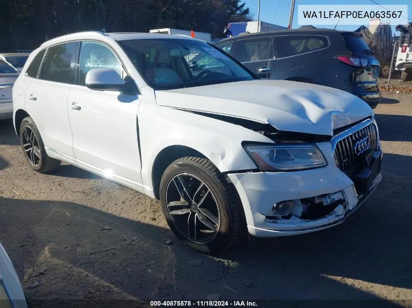 2014 Audi Q5 2.0T Premium VIN: WA1LFAFP0EA063567 Lot: 40875578