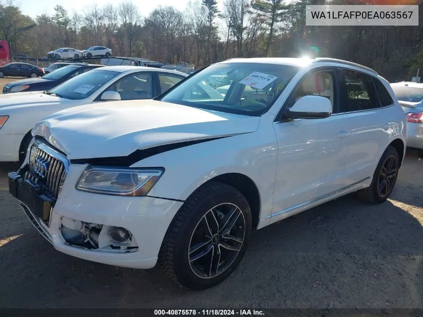 2014 Audi Q5 2.0T Premium VIN: WA1LFAFP0EA063567 Lot: 40875578