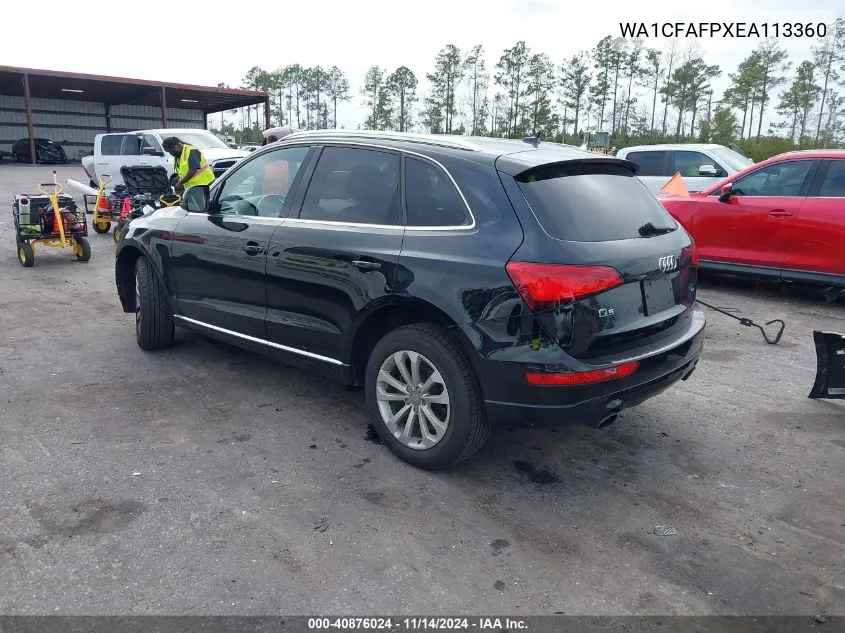 2014 Audi Q5 2.0T Premium VIN: WA1CFAFPXEA113360 Lot: 40876024