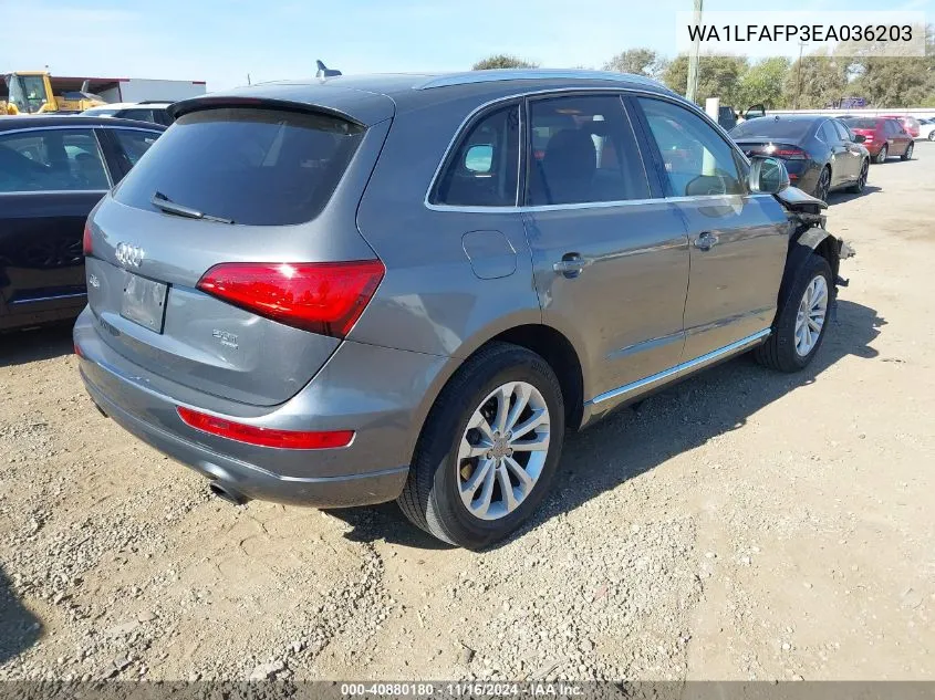 2014 Audi Q5 2.0T Premium VIN: WA1LFAFP3EA036203 Lot: 40880180