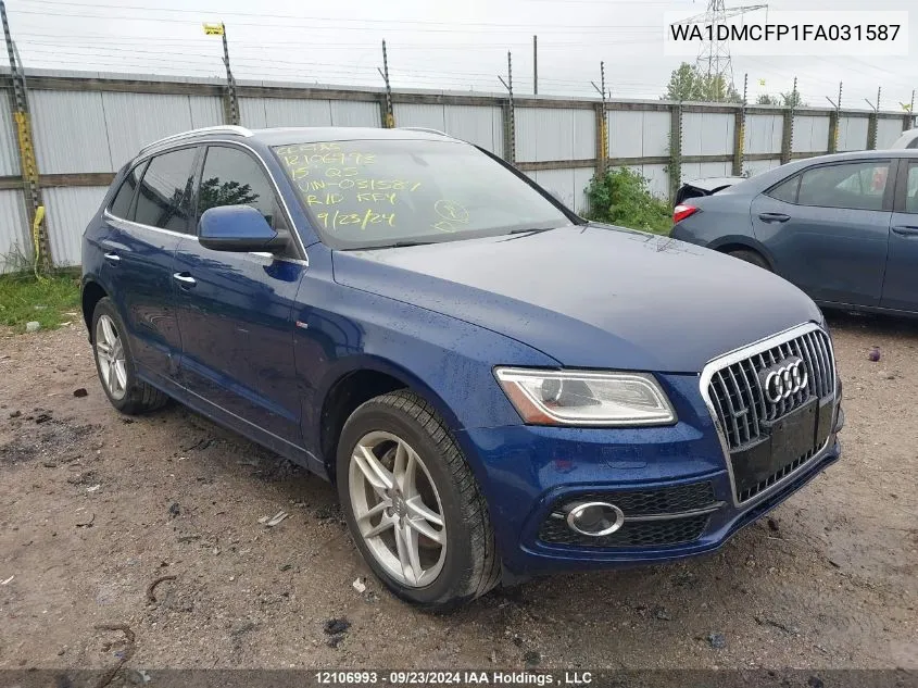 2015 Audi Q5 VIN: WA1DMCFP1FA031587 Lot: 12106993