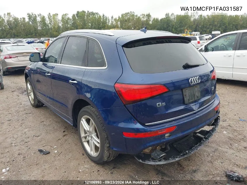 2015 Audi Q5 VIN: WA1DMCFP1FA031587 Lot: 12106993