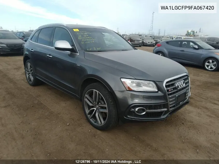 2015 Audi Q5 Premium Plus VIN: WA1LGCFP9FA067420 Lot: 12126796