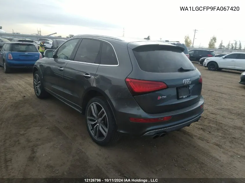 2015 Audi Q5 Premium Plus VIN: WA1LGCFP9FA067420 Lot: 12126796