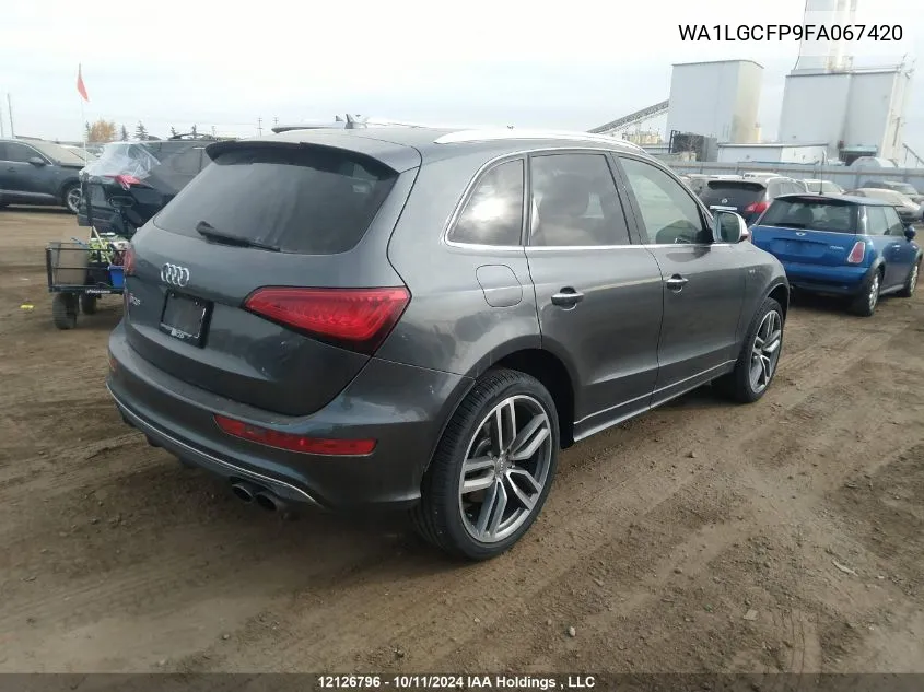 2015 Audi Q5 Premium Plus VIN: WA1LGCFP9FA067420 Lot: 12126796