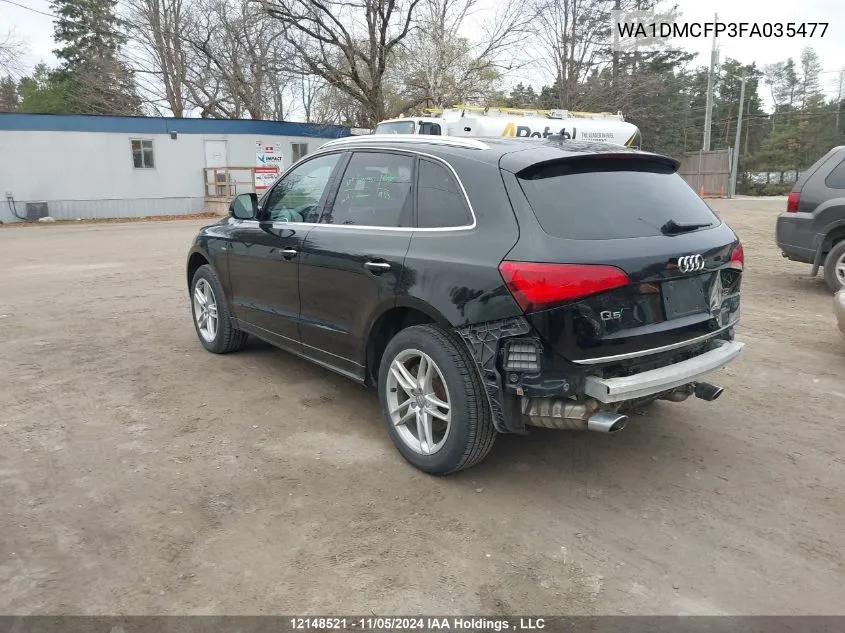 2015 Audi Q5 VIN: WA1DMCFP3FA035477 Lot: 12148521