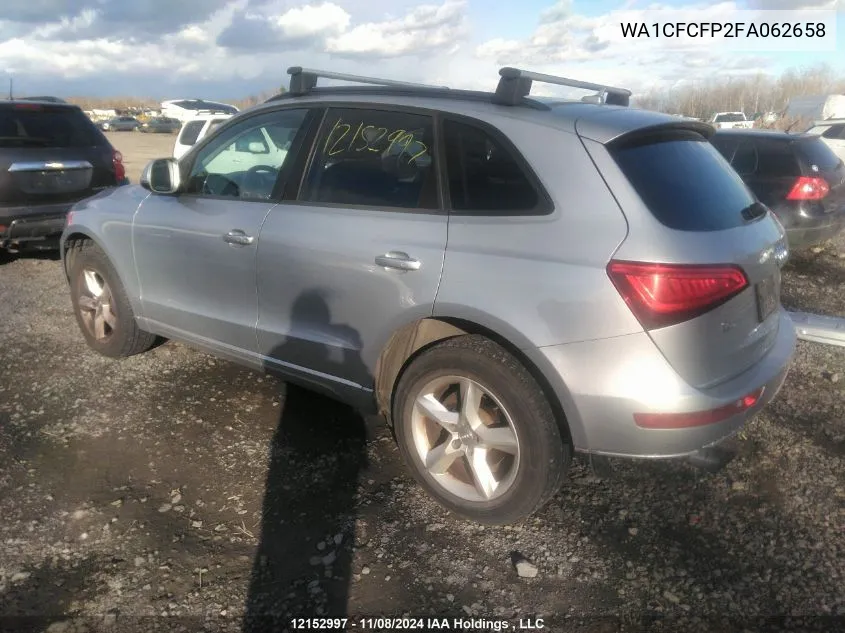 2015 Audi Q5 VIN: WA1CFCFP2FA062658 Lot: 12152997