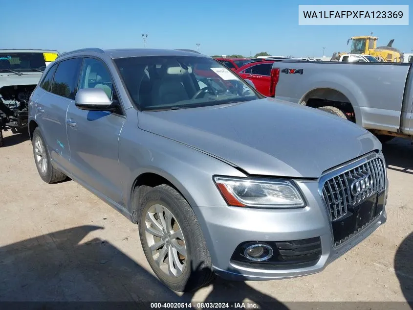 2015 Audi Q5 2.0T Premium VIN: WA1LFAFPXFA123369 Lot: 40020514