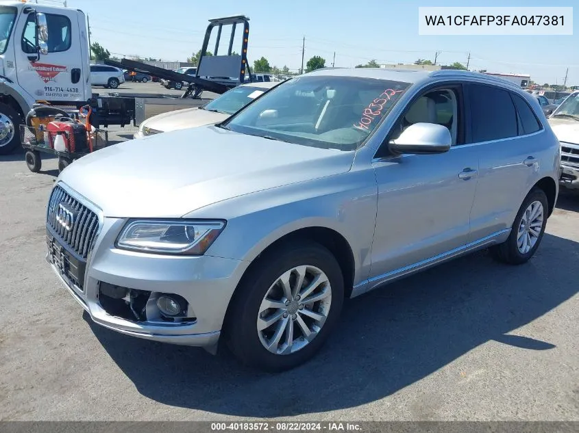 2015 Audi Q5 2.0T Premium VIN: WA1CFAFP3FA047381 Lot: 40183572