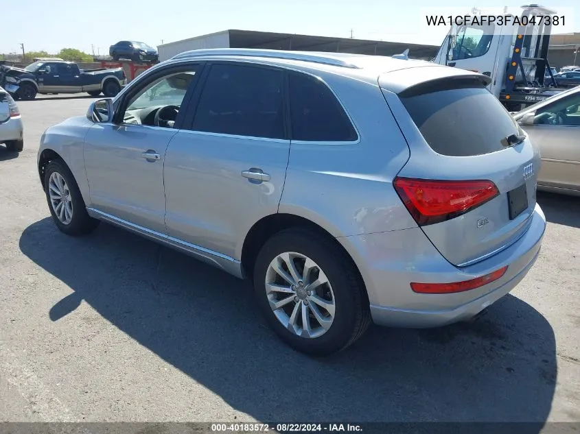 2015 Audi Q5 2.0T Premium VIN: WA1CFAFP3FA047381 Lot: 40183572