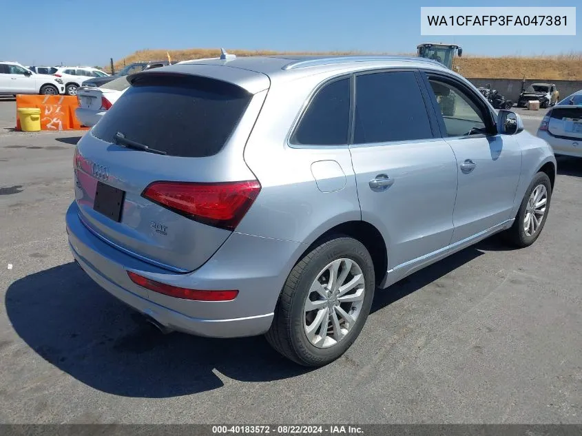 2015 Audi Q5 2.0T Premium VIN: WA1CFAFP3FA047381 Lot: 40183572