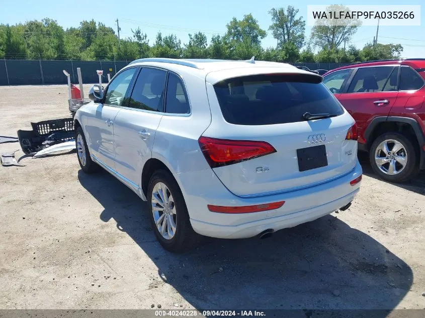 2015 Audi Q5 2.0T Premium VIN: WA1LFAFP9FA035266 Lot: 40240228