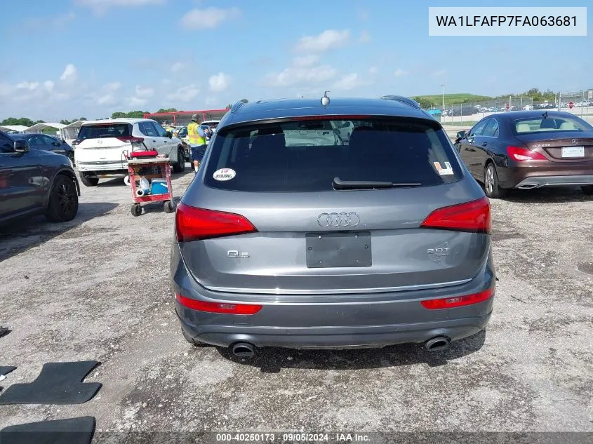 2015 Audi Q5 Premium Plus VIN: WA1LFAFP7FA063681 Lot: 40250173