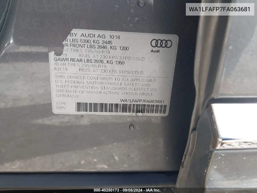 WA1LFAFP7FA063681 2015 Audi Q5 Premium Plus