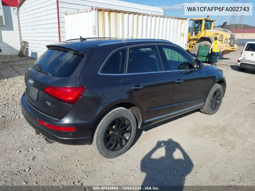 2015 Audi Q5 2.0T Premium VIN: WA1CFAFP6FA002743 Lot: 40534804