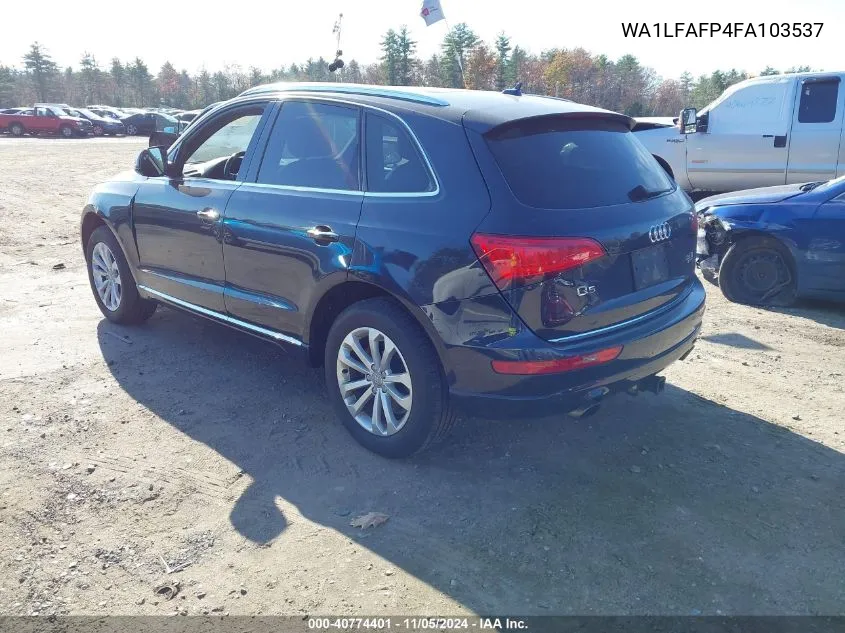 2015 Audi Q5 2.0T Premium VIN: WA1LFAFP4FA103537 Lot: 40774401