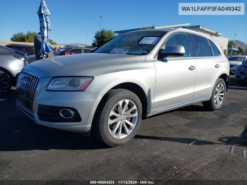 2015 Audi Q5 2.0T Premium VIN: WA1LFAFP3FA049342 Lot: 40854203