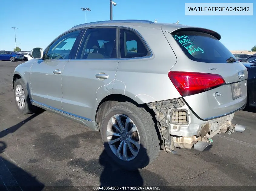 2015 Audi Q5 2.0T Premium VIN: WA1LFAFP3FA049342 Lot: 40854203