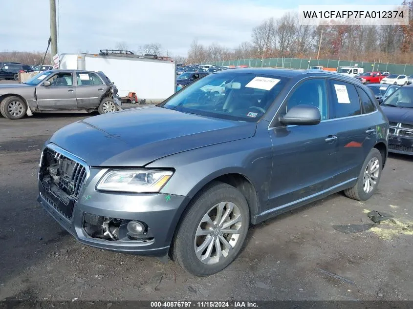 2015 Audi Q5 2.0T Premium VIN: WA1CFAFP7FA012374 Lot: 40876797