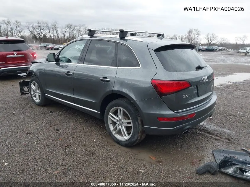 2015 Audi Q5 2.0T Premium VIN: WA1LFAFPXFA004026 Lot: 40877850