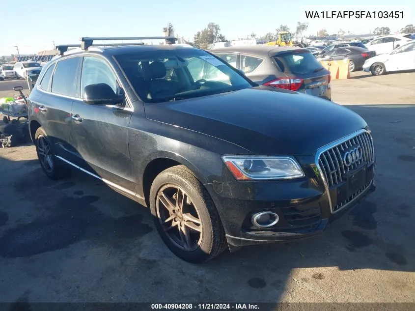 2015 Audi Q5 Premium Plus VIN: WA1LFAFP5FA103451 Lot: 40904208