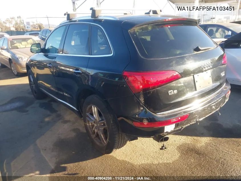 2015 Audi Q5 Premium Plus VIN: WA1LFAFP5FA103451 Lot: 40904208