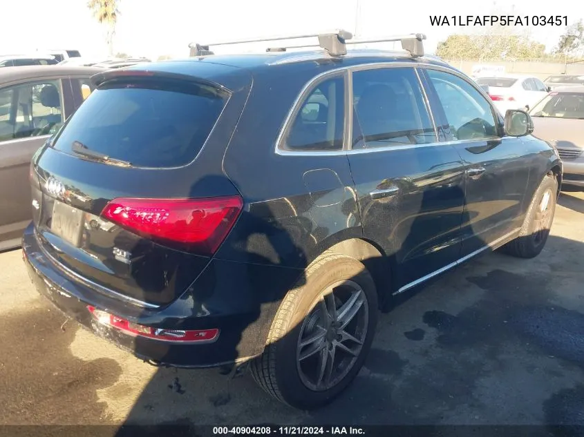 2015 Audi Q5 Premium Plus VIN: WA1LFAFP5FA103451 Lot: 40904208