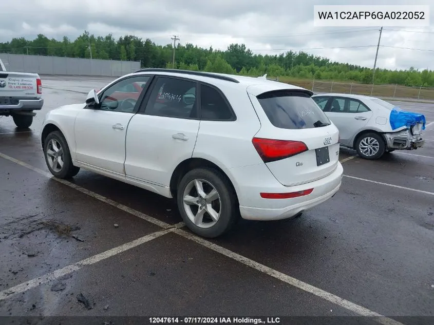 2016 Audi Q5 VIN: WA1C2AFP6GA022052 Lot: 12047614