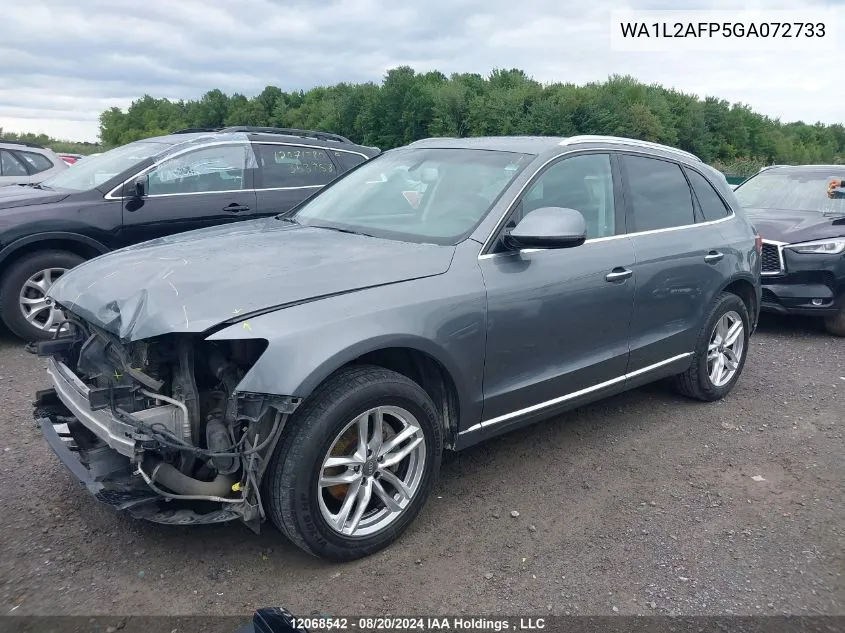 2016 Audi Q5 Premium Plus VIN: WA1L2AFP5GA072733 Lot: 12068542