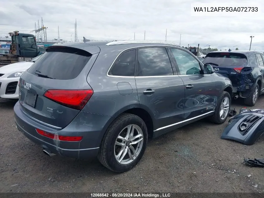 2016 Audi Q5 Premium Plus VIN: WA1L2AFP5GA072733 Lot: 12068542