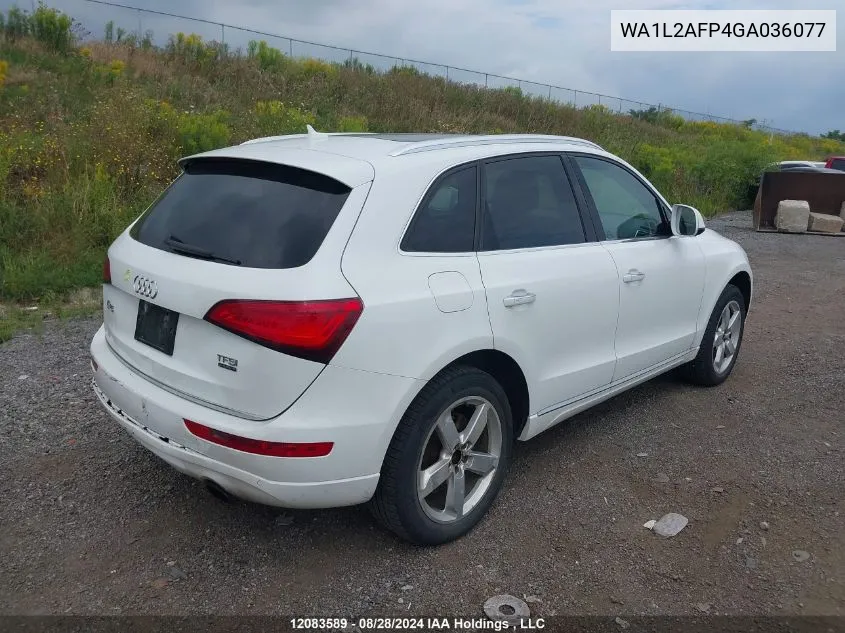 2016 Audi Q5 VIN: WA1L2AFP4GA036077 Lot: 12083589