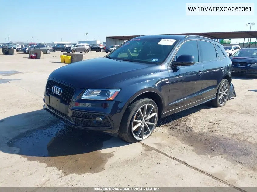 2016 Audi Q5 3.0 Tdi Premium Plus VIN: WA1DVAFPXGA063361 Lot: 39618286