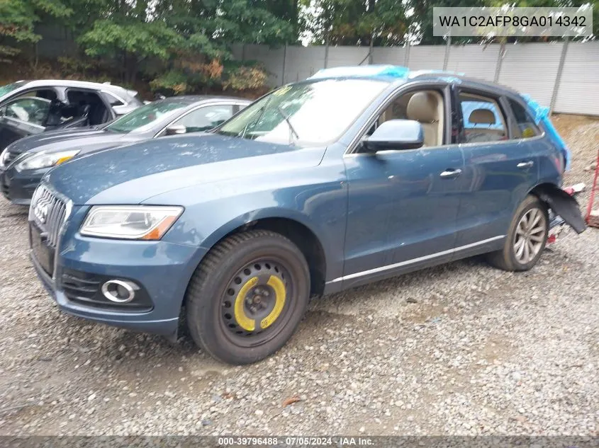 2016 Audi Q5 2.0T Premium VIN: WA1C2AFP8GA014342 Lot: 39796488