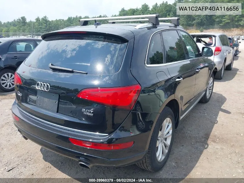 2016 Audi Q5 2.0T Premium VIN: WA1C2AFP4GA116656 Lot: 39960379