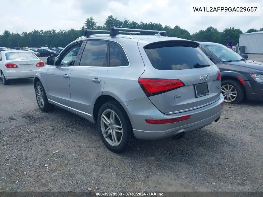 2016 Audi Q5 2.0T Premium VIN: WA1L2AFP9GA029657 Lot: 39979980