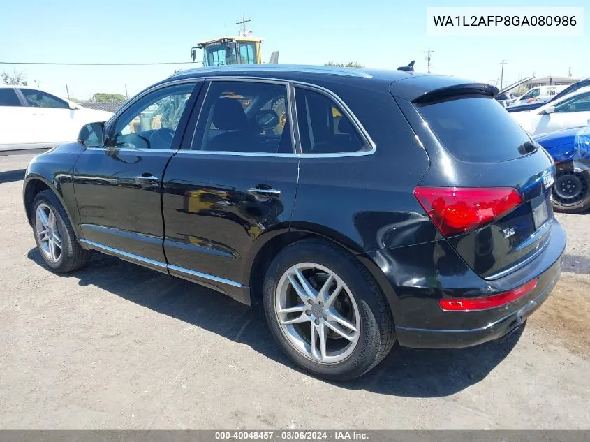 2016 Audi Q5 2.0T Premium VIN: WA1L2AFP8GA080986 Lot: 40048457