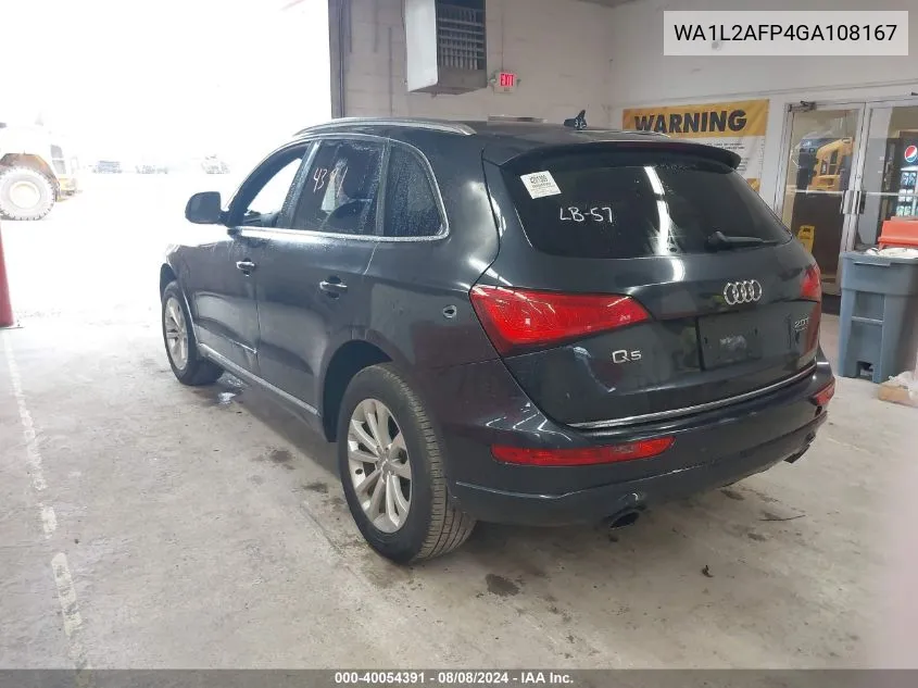 2016 Audi Q5 2.0T Premium VIN: WA1L2AFP4GA108167 Lot: 40054391