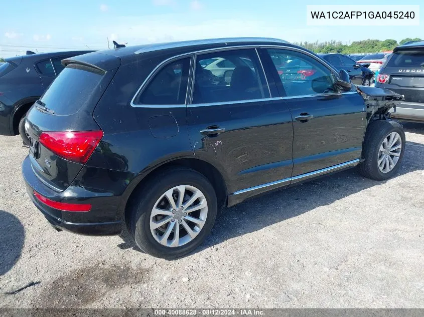 2016 Audi Q5 2.0T Premium VIN: WA1C2AFP1GA045240 Lot: 40088628