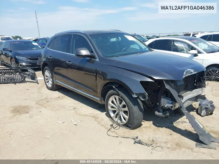 2016 Audi Q5 Premium Plus VIN: WA1L2AFP1GA046386 Lot: 40143025