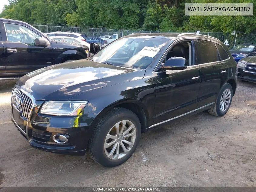 2016 Audi Q5 2.0T Premium VIN: WA1L2AFPXGA098387 Lot: 40162760