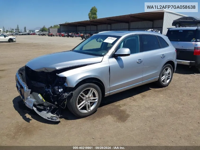 2016 Audi Q5 2.0T Premium VIN: WA1L2AFP7GA058638 Lot: 40218661