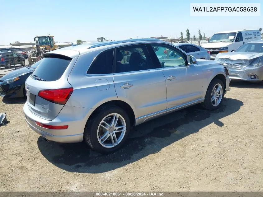 2016 Audi Q5 2.0T Premium VIN: WA1L2AFP7GA058638 Lot: 40218661