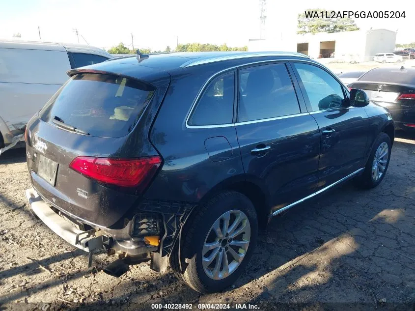 2016 Audi Q5 2.0T Premium VIN: WA1L2AFP6GA005204 Lot: 40228492