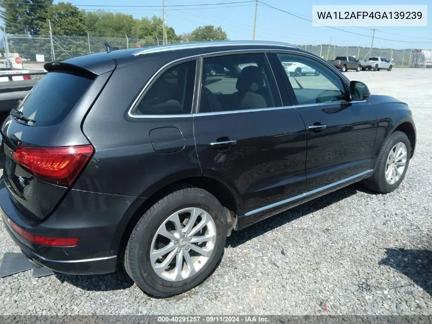 2016 Audi Q5 2.0T Premium VIN: WA1L2AFP4GA139239 Lot: 40291257