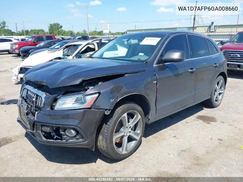 2016 Audi Q5 Premium Plus S-Line VIN: WA1D7AFP6GA008660 Lot: 40298492