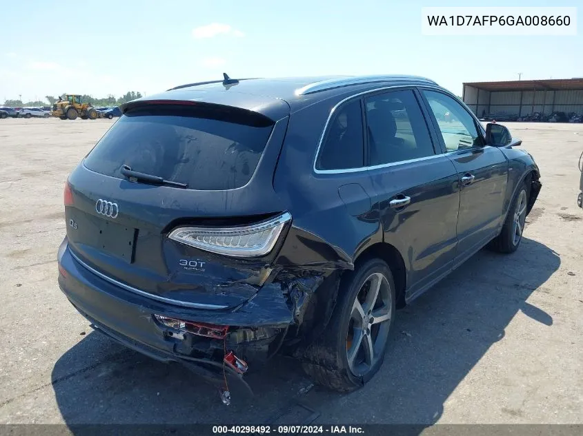 2016 Audi Q5 Premium Plus S-Line VIN: WA1D7AFP6GA008660 Lot: 40298492