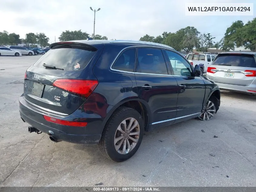 2016 Audi Q5 Premium Plus VIN: WA1L2AFP1GA014294 Lot: 40369173