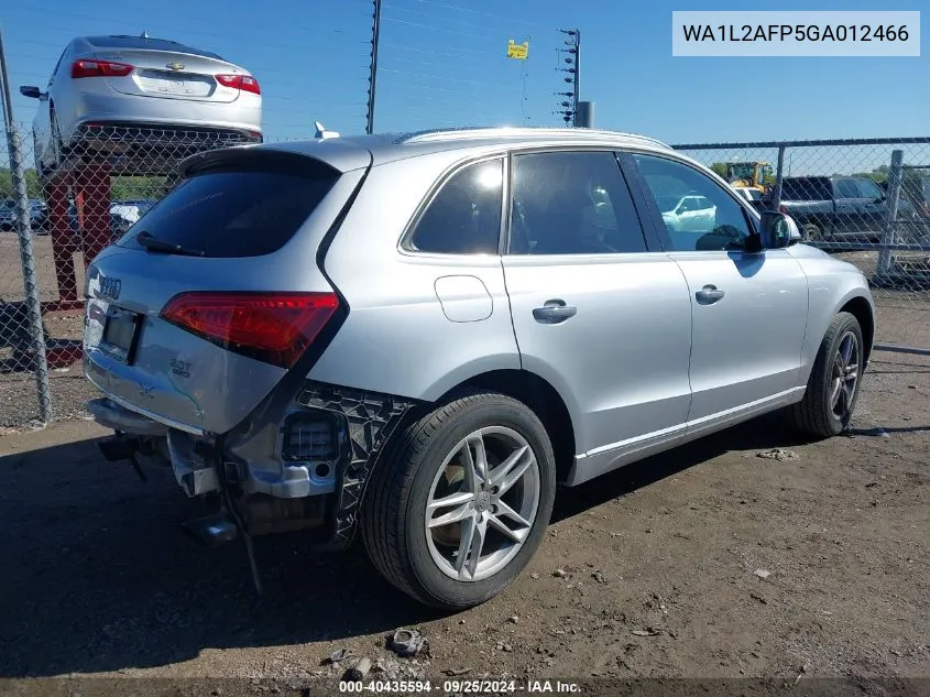 2016 Audi Q5 2.0T Premium VIN: WA1L2AFP5GA012466 Lot: 40435594