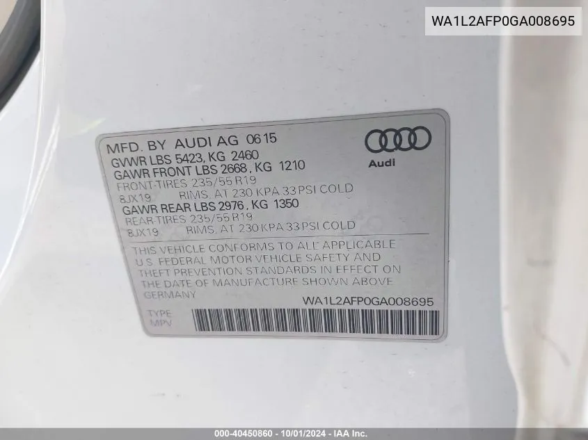 WA1L2AFP0GA008695 2016 Audi Q5 Premium Plus